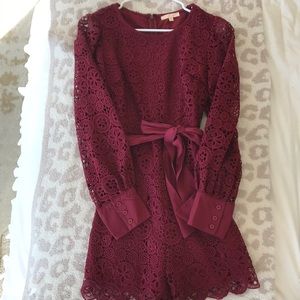 Burgundy Lace Romper